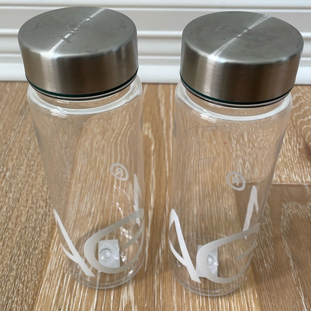 2 AG1 Athletic Greens 16 oz Shaker Bottles With Stainless Steel Lids